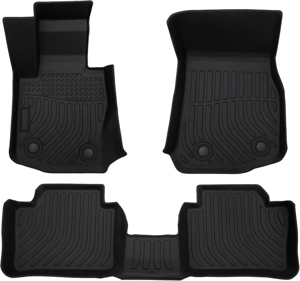 All-Weather TPE Rubber Car Floor Mats Compatible with 2014 2015 Nissan Altima, Custom Fit Full Car Carpet Liners Set (Bl