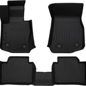 All-Weather TPE Rubber Car Floor Mats Compatible with 2014 2015 Nissan Altima, Custom Fit Full Car Carpet Liners Set (Bl